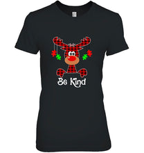 Load image into Gallery viewer, Be Kind Autism Awareness Plaid Reindeer Christmas T-Shirt, Ladies T-Shirt, LongSleeve, Sweatshirt, Hoodie 2D
