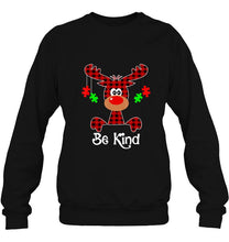 Load image into Gallery viewer, Be Kind Autism Awareness Plaid Reindeer Christmas T-Shirt, Ladies T-Shirt, LongSleeve, Sweatshirt, Hoodie 2D
