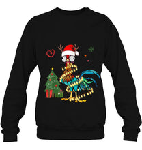 Load image into Gallery viewer, Hei Hei Chicken Santa Hat Reindeer Christmas Lights T-Shirt, Ladies T-Shirt, LongSleeve, Sweatshirt, Hoodie 2D
