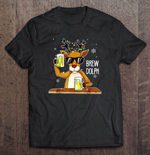 Load image into Gallery viewer, Brew Dolph Brewery Reindeer Rudolph Beer Drinking Christmas T-Shirt, Ladies T-Shirt, LongSleeve, Sweatshirt, Hoodie 2D
