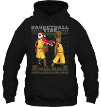 Load image into Gallery viewer, Basketball Vibe African American Santa Reindeer Christmas T-Shirt, Ladies T-Shirt, LongSleeve, Sweatshirt, Hoodie 2D
