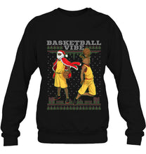 Load image into Gallery viewer, Basketball Vibe African American Santa Reindeer Christmas T-Shirt, Ladies T-Shirt, LongSleeve, Sweatshirt, Hoodie 2D
