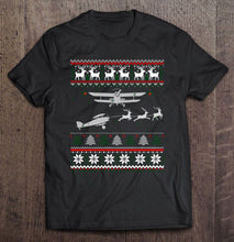 Load image into Gallery viewer, Aircraft Pilot Reindeer Christmas T-Shirt, Ladies T-Shirt, LongSleeve, Sweatshirt, Hoodie 2D
