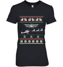 Load image into Gallery viewer, Aircraft Pilot Reindeer Christmas T-Shirt, Ladies T-Shirt, LongSleeve, Sweatshirt, Hoodie 2D
