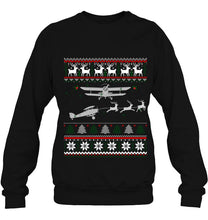 Load image into Gallery viewer, Aircraft Pilot Reindeer Christmas T-Shirt, Ladies T-Shirt, LongSleeve, Sweatshirt, Hoodie 2D
