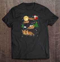 Load image into Gallery viewer, Fox Reindeer Santa Claus Christmas T-Shirt, Ladies T-Shirt, LongSleeve, Sweatshirt, Hoodie 2D
