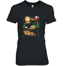 Load image into Gallery viewer, Fox Reindeer Santa Claus Christmas T-Shirt, Ladies T-Shirt, LongSleeve, Hoodie 2D
