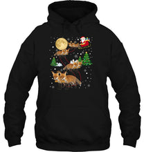 Load image into Gallery viewer, Fox Reindeer Santa Claus Christmas T-Shirt, Ladies T-Shirt, LongSleeve, Hoodie 2D
