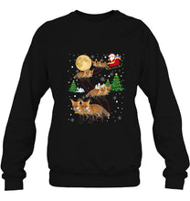 Load image into Gallery viewer, Fox Reindeer Santa Claus Christmas T-Shirt, Ladies T-Shirt, LongSleeve, Hoodie 2D
