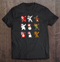 Load image into Gallery viewer, Dabbing Santa Claus And Friend Christmas T-Shirt, Ladies T-Shirt, LongSleeve, Hoodie 2D
