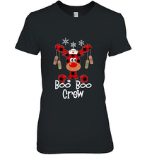 Load image into Gallery viewer, Boo Boo Crew Red Plaid Reindeer Christmas T-Shirt, Ladies T-Shirt, LongSleeve, Sweatshirt, Hoodie 2D

