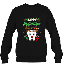 Load image into Gallery viewer, Happy Holidays Reindeer Teeth Dental Assistant Christmas T-Shirt, Ladies T-Shirt, LongSleeve, Sweatshirt, Hoodie 2D
