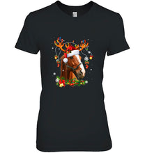 Load image into Gallery viewer, Horse Reindeer Christmas Lightss T-Shirt, Ladies T-Shirt, LongSleeve, Sweatshirt, Hoodie 2D
