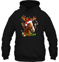 Load image into Gallery viewer, Horse Reindeer Christmas Lightss T-Shirt, Ladies T-Shirt, LongSleeve, Sweatshirt, Hoodie 2D
