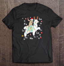 Load image into Gallery viewer, Fa La La Ma Santa Sloth Riding Llama Reindeer Christmas T-Shirt, Ladies T-Shirt, LongSleeve, Sweatshirt, Hoodie 2D
