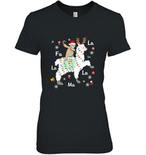 Load image into Gallery viewer, Fa La La Ma Santa Sloth Riding Llama Reindeer Christmas T-Shirt, Ladies T-Shirt, LongSleeve, Sweatshirt, Hoodie 2D
