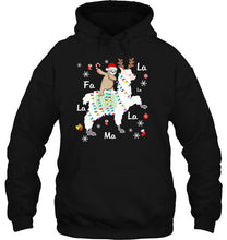 Load image into Gallery viewer, Fa La La Ma Santa Sloth Riding Llama Reindeer Christmas T-Shirt, Ladies T-Shirt, LongSleeve, Sweatshirt, Hoodie 2D

