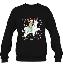 Load image into Gallery viewer, Fa La La Ma Santa Sloth Riding Llama Reindeer Christmas T-Shirt, Ladies T-Shirt, LongSleeve, Sweatshirt, Hoodie 2D
