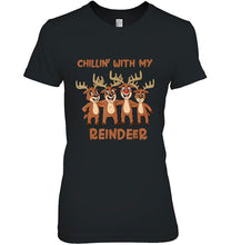 Load image into Gallery viewer, Chillin’ With My Reindeer Christmas T-Shirt, Ladies T-Shirt, LongSleeve, Sweatshirt, Hoodie 2D
