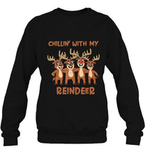 Load image into Gallery viewer, Chillin’ With My Reindeer Christmas T-Shirt, Ladies T-Shirt, LongSleeve, Sweatshirt, Hoodie 2D
