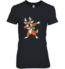 Load image into Gallery viewer, Dabbing Reindeer Christmas T-Shirt, Ladies T-Shirt, LongSleeve, Sweatshirt, Hoodie 2D
