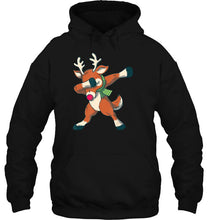 Load image into Gallery viewer, Dabbing Reindeer Christmas T-Shirt, Ladies T-Shirt, LongSleeve, Sweatshirt, Hoodie 2D
