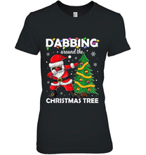 Load image into Gallery viewer, Dabbing Around The Christmas Tree Dabbing Santa Claus T-Shirt, Ladies T-Shirt, LongSleeve, Sweatshirt, Hoodie 2D
