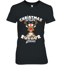 Load image into Gallery viewer, Christmas Scrubs Rubber Gloves Reindeer Nurse Version2 T-Shirt, Ladies T-Shirt, LongSleeve, Sweatshirt, Hoodie 2D
