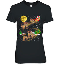 Load image into Gallery viewer, Border Terrier Dog Reindeer Christmas T-Shirt, Ladies T-Shirt, LongSleeve, Sweatshirt, Hoodie 2D
