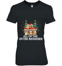 Load image into Gallery viewer, All Of The Otter Reindeer Santa Hat Christmas Tree T-Shirt, Ladies T-Shirt, LongSleeve, Sweatshirt, Hoodie 2D
