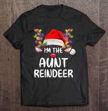 Load image into Gallery viewer, I’m The Aunt Reindeer Christmas Lights T-Shirt, Ladies T-Shirt, LongSleeve, Sweatshirt, Hoodie 2D
