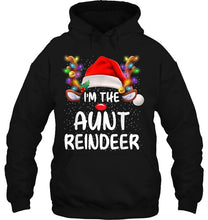 Load image into Gallery viewer, I’m The Aunt Reindeer Christmas Lights T-Shirt, Ladies T-Shirt, LongSleeve, Sweatshirt, Hoodie 2D
