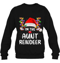 Load image into Gallery viewer, I’m The Aunt Reindeer Christmas Lights T-Shirt, Ladies T-Shirt, LongSleeve, Sweatshirt, Hoodie 2D
