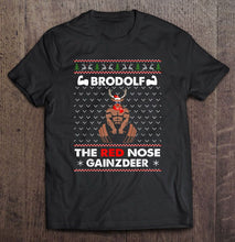 Load image into Gallery viewer, Ho Ho Ho Heifer Reindeer Santa Hat Christmas Lights T-Shirt, Ladies T-Shirt, LongSleeve, Sweatshirt, Hoodie 2D
