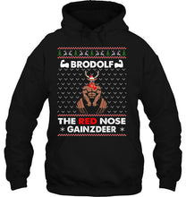 Load image into Gallery viewer, Ho Ho Ho Heifer Reindeer Santa Hat Christmas Lights T-Shirt, Ladies T-Shirt, LongSleeve, Sweatshirt, Hoodie 2D
