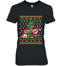 Load image into Gallery viewer, African American Dabbing Santa Mrs Claus Christmas Tree T-Shirt, Ladies T-Shirt, LongSleeve, Sweatshirt, Hoodie 2D
