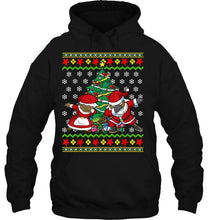 Load image into Gallery viewer, African American Dabbing Santa Mrs Claus Christmas Tree T-Shirt, Ladies T-Shirt, LongSleeve, Sweatshirt, Hoodie 2D
