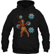 Load image into Gallery viewer, Dabbing Rudolf Reindeer Christmas T-Shirt, Ladies T-Shirt, LongSleeve, Sweatshirt, Hoodie 2D
