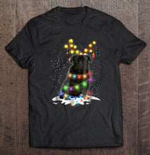 Load image into Gallery viewer, Black Pug Dog Reindeer Christmas Lights T-Shirt, Ladies T-Shirt, LongSleeve, Sweatshirt, Hoodie 2D
