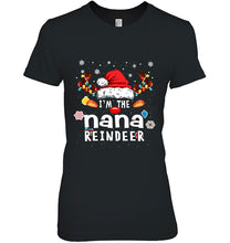 Load image into Gallery viewer, I’m The Nana Reindeer Santa Hat Christmas T-Shirt, Ladies T-Shirt, LongSleeve, Sweatshirt, Hoodie 2D
