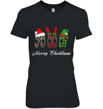 Load image into Gallery viewer, Merry Christmas Leopard Plaid Ballet Shoes Santa Hat Reindeer Elf T-Shirt, Ladies T-Shirt, LongSleeve, Sweatshirt, Hoodie 2D
