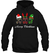 Load image into Gallery viewer, Merry Christmas Leopard Plaid Ballet Shoes Santa Hat Reindeer Elf T-Shirt, Ladies T-Shirt, LongSleeve, Sweatshirt, Hoodie 2D
