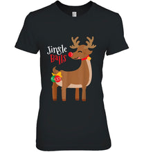 Load image into Gallery viewer, Jingle Balls Reindeer Christmas T-Shirt, Ladies T-Shirt, LongSleeve, Sweatshirt, Hoodie 2D
