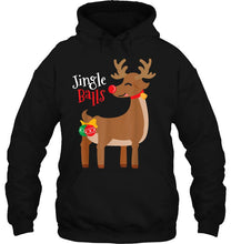 Load image into Gallery viewer, Jingle Balls Reindeer Christmas T-Shirt, Ladies T-Shirt, LongSleeve, Sweatshirt, Hoodie 2D
