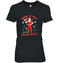 Load image into Gallery viewer, Merry Liftmas From The North Swole Santa Claus Christmas T-Shirt, Ladies T-Shirt, LongSleeve, Sweatshirt, Hoodie 2D

