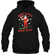 Load image into Gallery viewer, Merry Liftmas From The North Swole Santa Claus Christmas T-Shirt, Ladies T-Shirt, LongSleeve, Sweatshirt, Hoodie 2D
