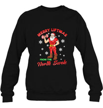 Load image into Gallery viewer, Merry Liftmas From The North Swole Santa Claus Christmas T-Shirt, Ladies T-Shirt, LongSleeve, Sweatshirt, Hoodie 2D
