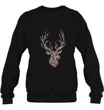 Load image into Gallery viewer, Christmas Lights Reindeer T-Shirt, Ladies T-Shirt, LongSleeve, Sweatshirt, Hoodie 2D
