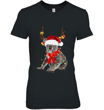 Load image into Gallery viewer, Koala Santa Hat Reindeer Christmas Lights T-Shirt, Ladies T-Shirt, LongSleeve, Sweatshirt, Hoodie 2D
