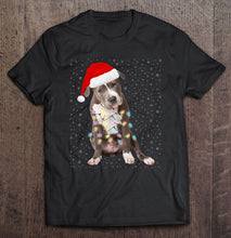 Load image into Gallery viewer, American Pitbull Terrier Reindeer Christmas Lights T-Shirt, Ladies T-Shirt, LongSleeve, Sweatshirt, Hoodie 2D
